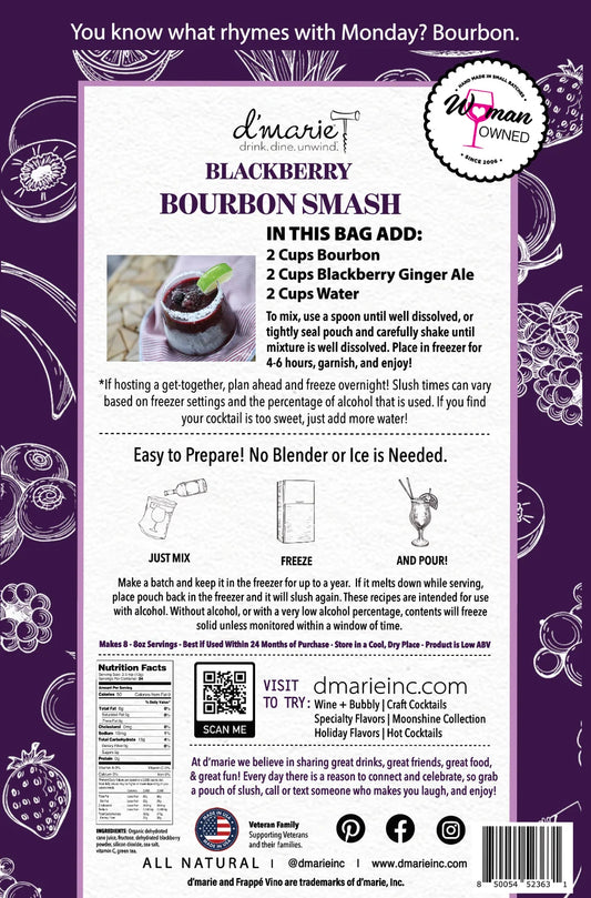 Blackberry Bourbon Smash Cocktail - Ready-To-Freeze Cocktail