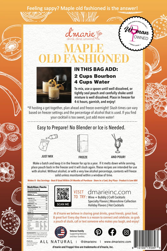 Maple Old Fashioned Cocktail - Ready-To-Freeze Cocktail