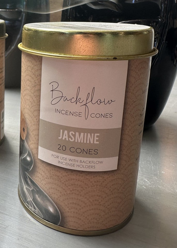 Backflow Incense Cones Jasmine tin, 20 cones, for use with backflow incense holders